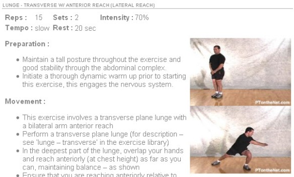 An example of one of the exercises used in the 52 workout program